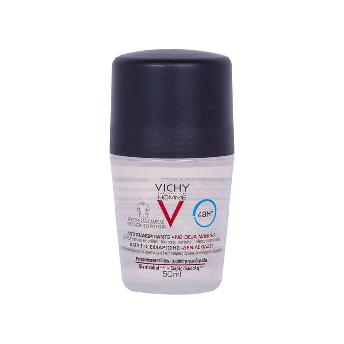 Vichy Homme 48Hour Roll-On Deodorant Anti-Perspirant Anti-Stains 50ml