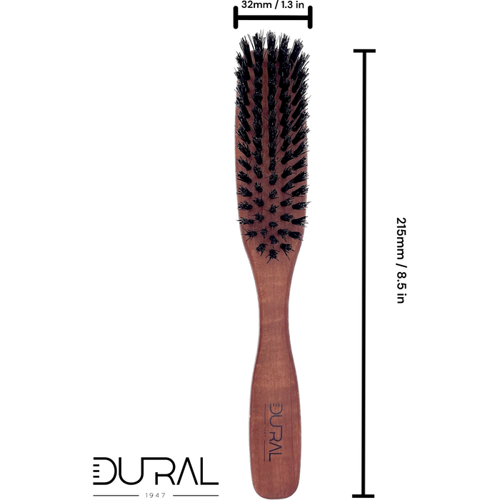 Dural Hair Brush 5 Rows Pear Wood Oiled Wild Boar