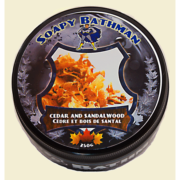 Soapy Bathman Cedar and Sandalwood Shaving Soap 8 Oz